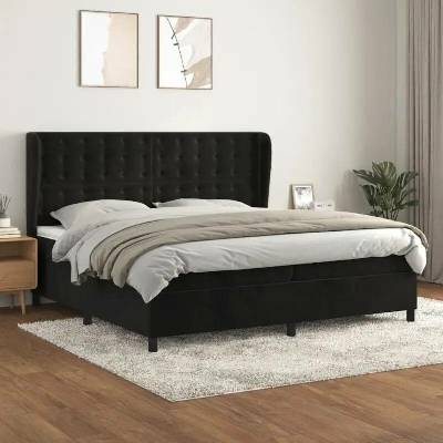 vidaXL 11461.3129473 Boxspring postel s matrací černá samet