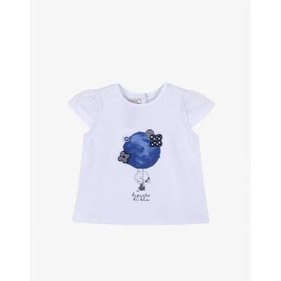 Chicco Girls Tee White/Blue