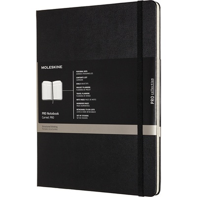 Moleskine Тефтер с редове Moleskine твърда корица XL 192 страници черен (PROPFNTB4HBK)