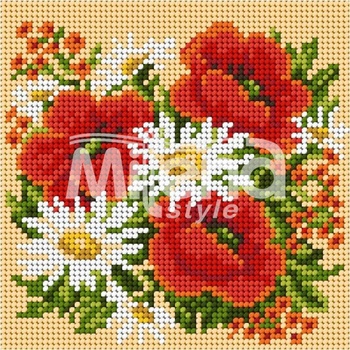 Image 1 of Milena Style Букет макове - гоблен с щампа с конци Ariadna