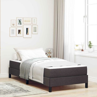 zahrada-XL 3398454 Postel s boxspringem s matrací Tmavě hnědá textil