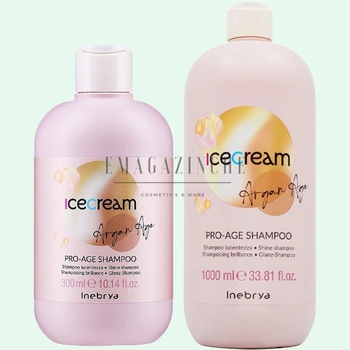 Inebrya Възстановяващ шампоан с арган за третирана и изтощена коса 300/1000 мл. Ice Cream Argan Age Pro Age Shampoo (10226329)
