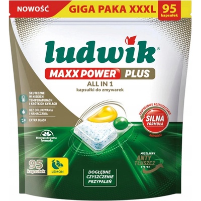 Ludwik Maxx Power Plus kapsle do myčky Lemon 95 ks