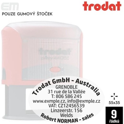 Trodat 44055 [ 55 x 35 mm pouze gumový štoček