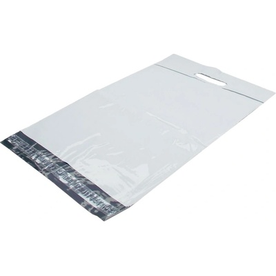 Plastová obálka s uchom, šírka 280 mm, dĺžka 450 mm, klopa 40 mm, 50 µm, v balení 100 ks