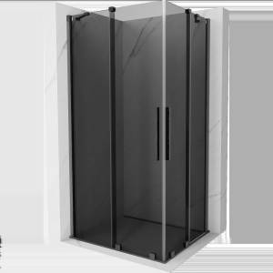 Mexen Velar Duo плъзгаща се душ кабина 100 x 90 cm, графит, четкано сиво - 871-100-090-42-66 (871-100-090-42-66)