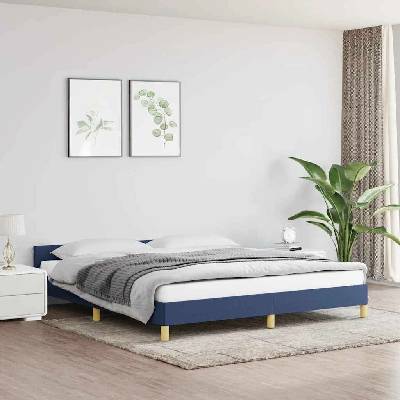 Nábytek XL 347437 Rám postele s čelem bez matrace modrý textil