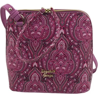 Български обувки Ежедневна дамска чанта в лилави мотиви 855-105