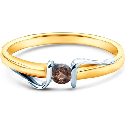 SAVICKI Годежен пръстен Savicki: двуцветно злато, карц