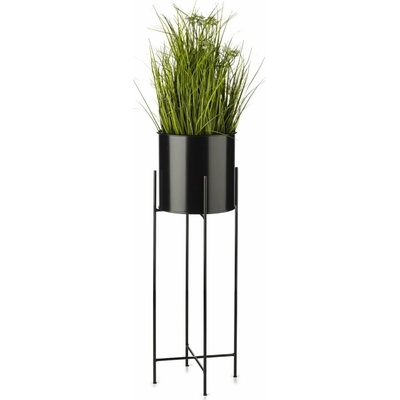 HowHomely KOVOVÝ květináč se stojanem DARK 75X21 CM ČERNÁ