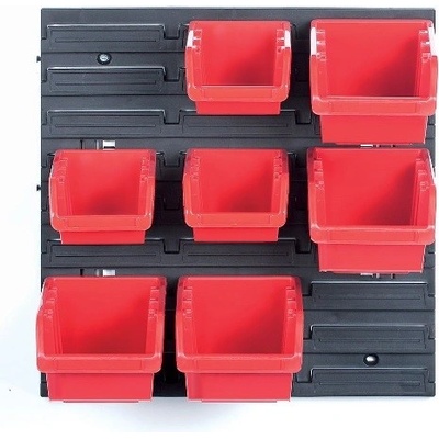PK Group Závěsný panel se 7 zásobníky 400 x 110 x 400 mm černočervený 97_99_003