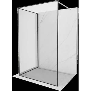 Mexen Kioto стъклена преграда Walk-in 120 x 90 см, черна рамка, четкан никел - 800-120-212-97-70-090 (800-120-212-97-70-090)
