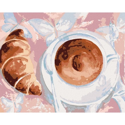 Zuty Malování podle čísel KÁVA A CROISSANT V PAŘÍŽI
