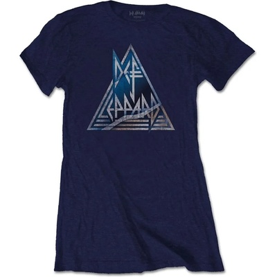 Def Leppard Triangle Logo Navy Blue S Дамски Риза (DEFLTS05LN01)