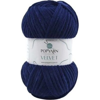 POPYARN Pletací příze Velvet B013 - modrá