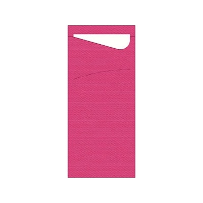 Duni Obal na príbor Duni Sacchetto fuchsia s bielou servítkou 19x8,5cm 100ks