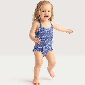 Swim Essentials Swim Essentials: Цял бански с къдрички и слънцезащитен фактор 50+ - "Blue Leopard (SWE-2023SE609)