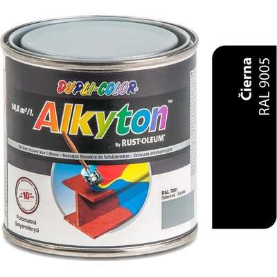 Rust Oleum Alkyton RAL 9005 čierna polomat, hladký polomat obsah 0,75l