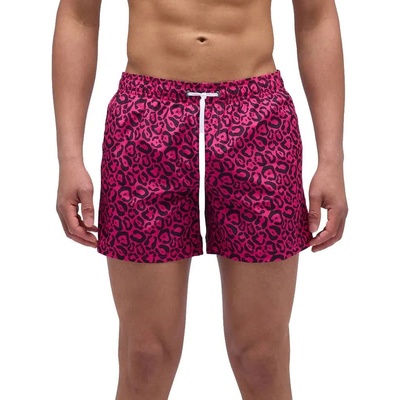 Sundek Бански гащета Sundek Flash leopard print elastic waist swimming shorts - Pink (Fuchsia)