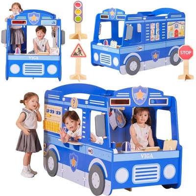 VIGA Veľké drevené policajné auto pre deti
