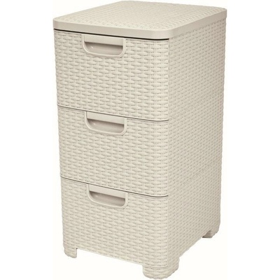 Curver Regál Style 3x14L so šuplíkmi biely 206314
