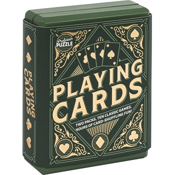 Professor Puzzle Карти за игра Professor Puzzle в дървена кутия, 2 тестета