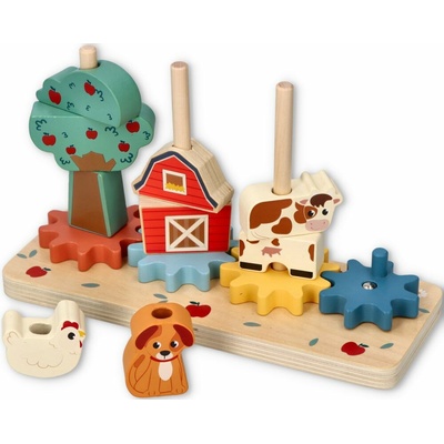 Adam Toys nasúvacie kocky s ozubenými kolieskami Farma