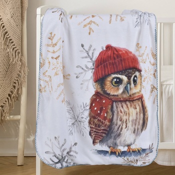 Png Панагюрище Бебешко коледно одеяло 75/100 см Бухалче