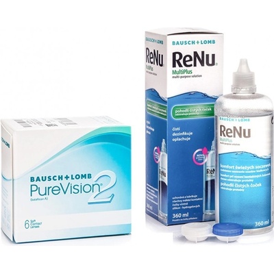 Bausch & Lomb PureVision 2 6 čoček + ReNu MultiPlus 360 ml s pouzdrem