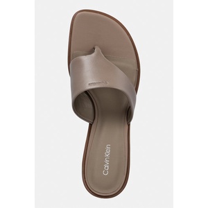 Calvin Klein джапанки дамски от кожа BLOCK HEEL SNDL THONG LTH - answear - 160,36 лв