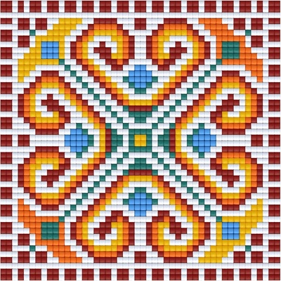 Bright Toys Мозайка с пиксели - Българска шевица, 48x48 пиксела - Мотив 2 (BE48002)