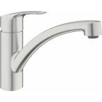 GROHE Eurosmart New кухненски смесител с едноръкохватков механизъм, матиран хром, Supersteel (33281DC3)