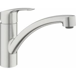 GROHE Eurosmart New кухненски смесител с едноръкохватков механизъм, матиран хром, Supersteel (33281DC3)
