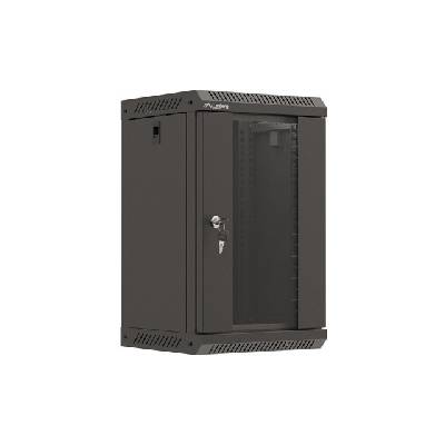 rack cabinet 10 wall-mount 9U/300x300 (flat pack) with glass door black (WF11-3309-10B)