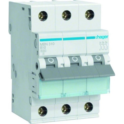 Hager MBN310 3 pól. 10A, char.B, 6 kA