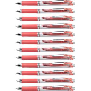 Pentel EnerGel XM BL77 gel pen with push mechanism, coral (pack of 12) - BL77-P3X-VE (BL77-P3X-VE)