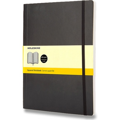 Zápisník Moleskine - měkké desky, XL, čtverečkovaný - černý