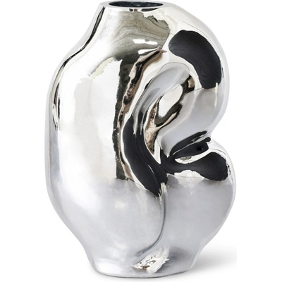 HK living Skleněná váza Gleam Chrome 900 ml, stříbrná barva, sklo