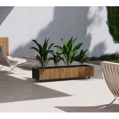 Herstera Cube Xic kvetináč, 150x40x25 cm drevená/antracitová HG31835101