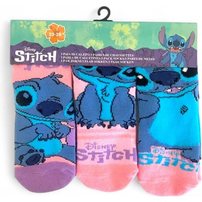 Lilo & Stitch Detské ponožky, 3 balenie Pink