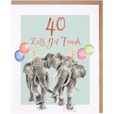Narozeninové přání "40 Let's Get Trunk" - Sloni