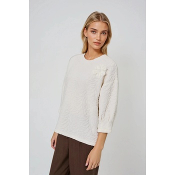 Moodo Суитшърт от структуриран материал бял Moodo Moodo | Byal | ЖЕНИ | XS