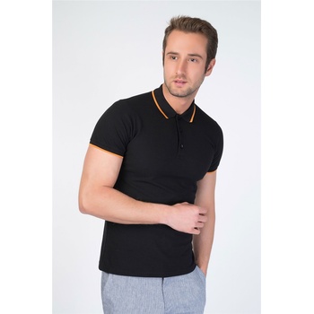 Base Мъжка тениска с поло яка - Черна #269395 (269395_Черно)