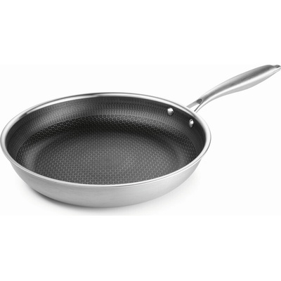 BRATMAXX Nerezová panvica s nepriľnavým povrchom 24 cm so štruktúrou včelieho plástu 4-vrstvová