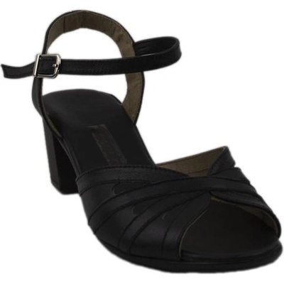 Български обувки Дамски сандали на нисък ток в черно 925black