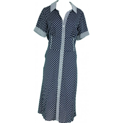 šaty 0125 Gonera modrá bodka