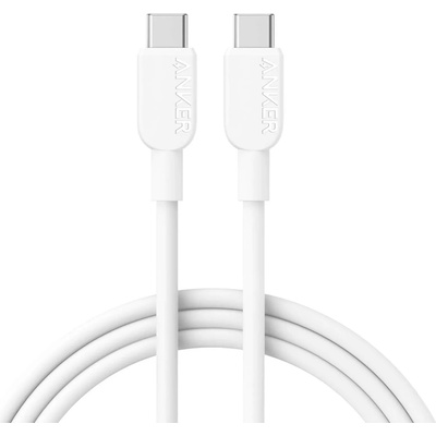 Кабел с бързо зареждане за устройства с USB-C порт - Anker 310 USB-C to USB-C Cable 240W (90 см) (бял) (A81D5H21)