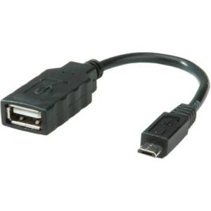 Roline Кабел usb 2.0 otg кабел, 0, 15 м, черен 11.02. 8311-25 (11.02.8311-25)