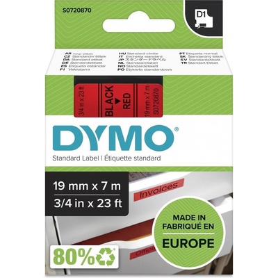 DYMO páska D1 19mm x 7m, černá na červené, 45807, S0720870