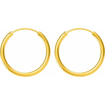 Argento Pozlátené strieborné náušnice krúžky - 14 mm priemer 67498